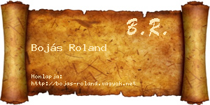 Bojás Roland névjegykártya